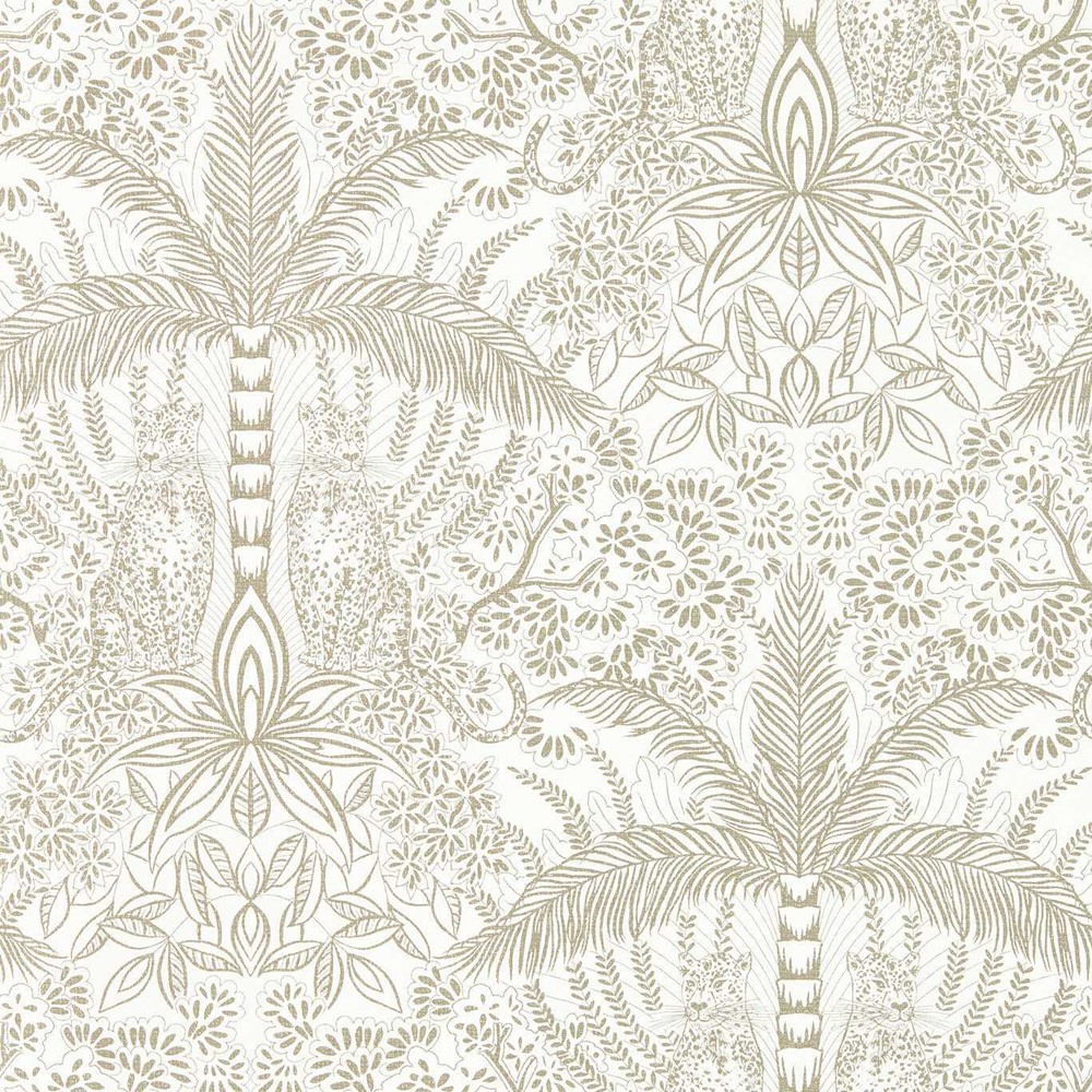 Leopardo Wallpaper W0141 03 by Clarke and Clarke in Gold Ivory